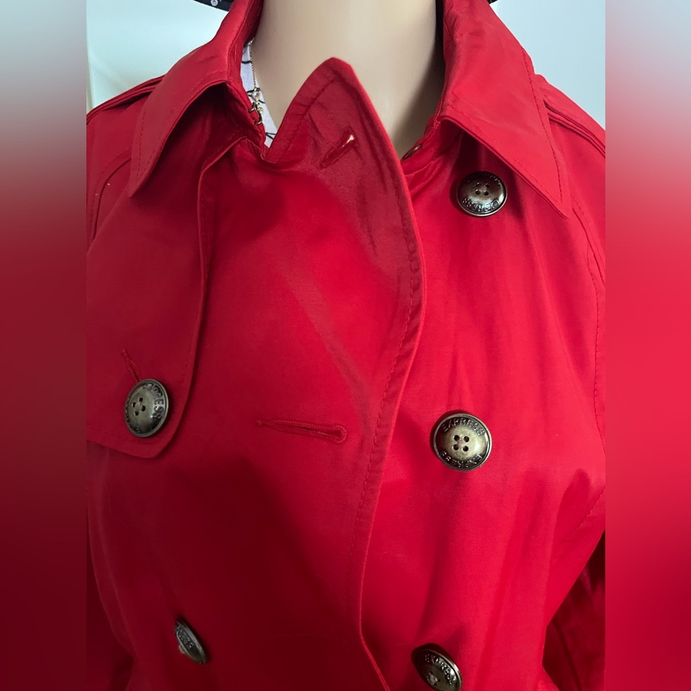 Express Red Trench Coat Size Medium - Picture 3 of 10